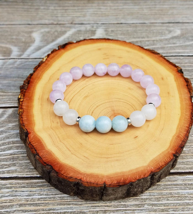 Discover Serenity with Brahmatells Meditation Bracelet – Lavender Amethyst & Aquamarine - BrahmatellsStore