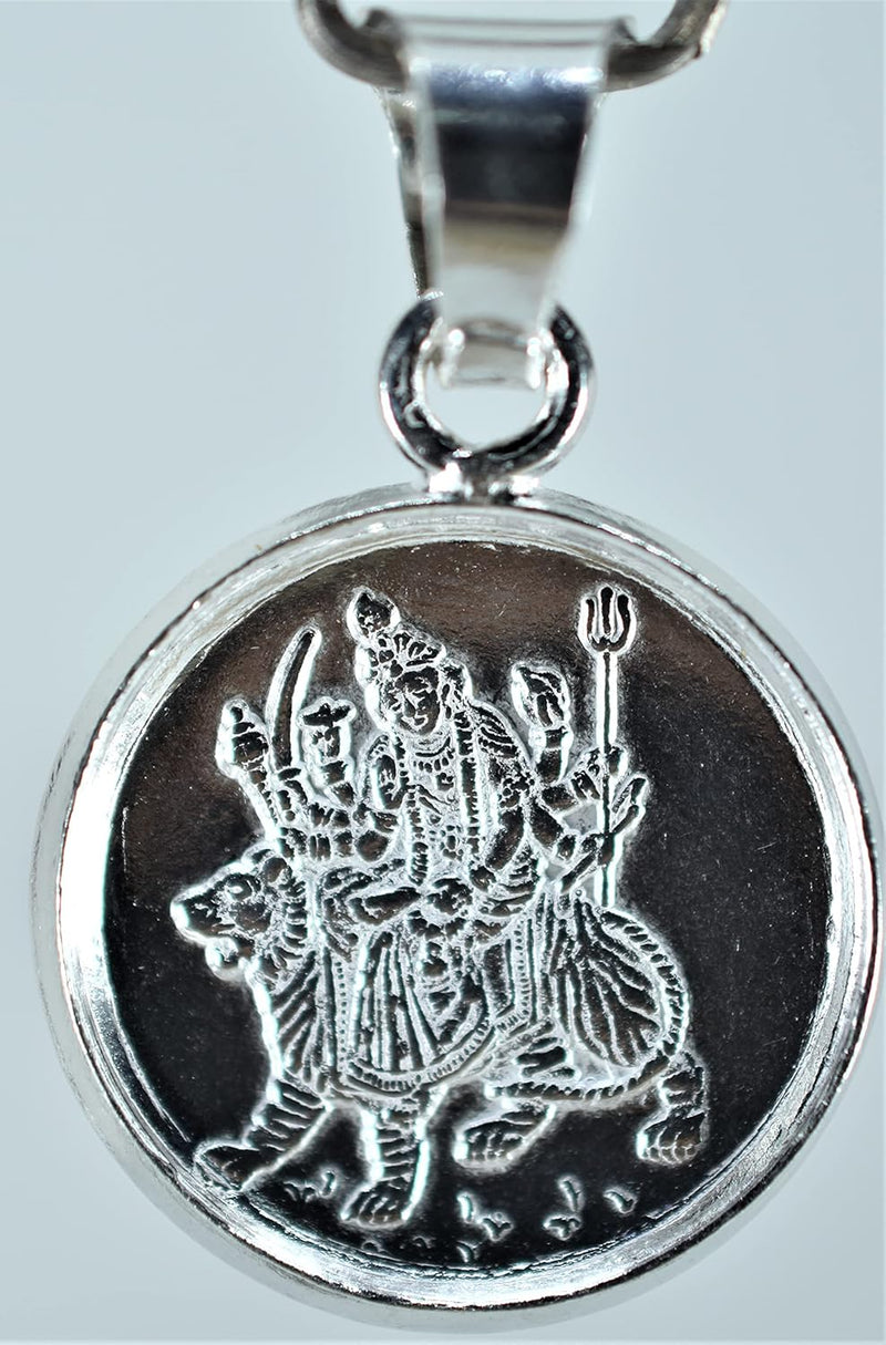 Durga Bisa Yantra Silver Locket | Sacred Pendant by Brahmatells - BrahmatellsStore