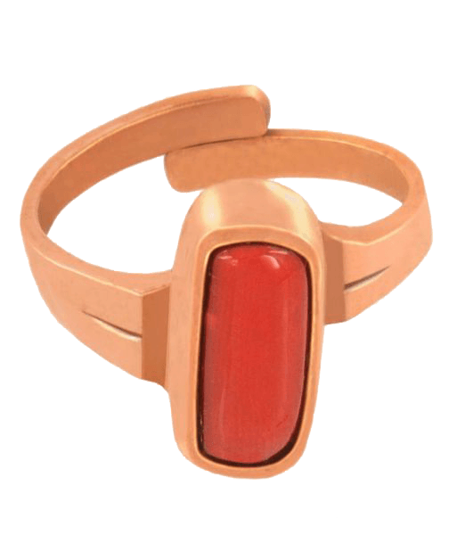 Egyptian Red Coral Capsule Ring | Brahmatells - BrahmatellsStore