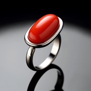 Egyptian Red Coral Capsule Ring | Brahmatells - BrahmatellsStore