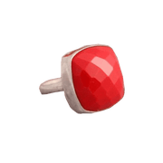 Egyptian Red Coral Square Ring - Mars Empowerment Jewel | Brahmatells - BrahmatellsStore