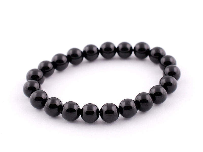 Elegant Black Agate Bracelet - 8mm Beads | Brahmatells - BrahmatellsStore