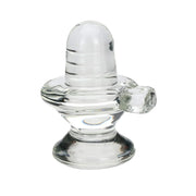 Elegant Glass Crystal Shivling - Compact Sacred Decor - BrahmatellsStore