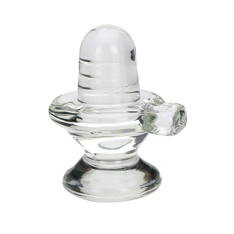 Elegant Glass Crystal Shivling - Compact Sacred Decor - BrahmatellsStore