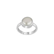 Elegant Pearl White Ring in Silver - Lunar Elegance | Brahmatells - BrahmatellsStore