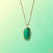 Emerald Oval Dark Green Pendant - Panna's Elegance | Brahmatells - BrahmatellsStore