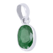 Emerald Oval Dark Green Silver Pendant - Panna's Grace | Brahmatells - BrahmatellsStore