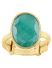 Emerald Oval-Natural Bluish-Green Ring - Mercury's Gem | Brahmatells - BrahmatellsStore
