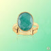 Emerald Oval-Natural Bluish-Green Ring - Mercury's Gem | Brahmatells - BrahmatellsStore