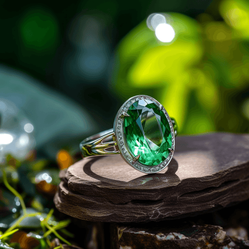 Emerald Oval-Yellow-Green Ring - Mercury's Harmony | Brahmatells - BrahmatellsStore