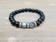 Empath Protection Bracelet with Labradorite & Black Tourmaline | Brahmatells - BrahmatellsStore