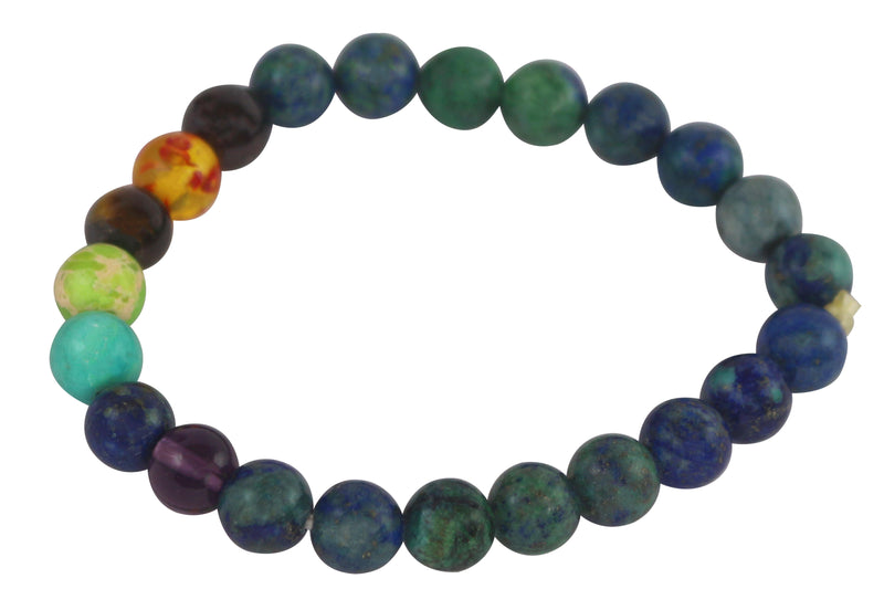 Energized Chrysocolla Buddha Bead Bracelet for Confidence & Communication | Brahmatells - BrahmatellsStore