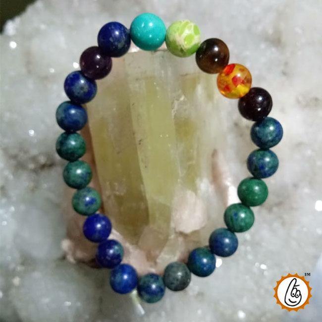 Energized Chrysocolla Buddha Bead Bracelet for Confidence & Communication | Brahmatells - BrahmatellsStore