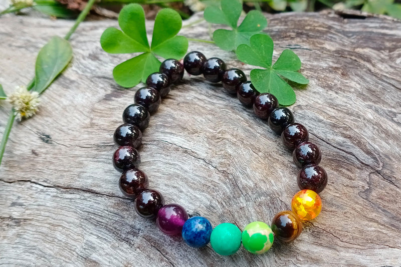 Energized Garnet & 7 Chakra Healing Bracelet | Brahmatells - BrahmatellsStore