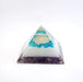 Energy Generator Blue Onxy Aqua Crystal And Amethyst Stone With Flower Of Life Logo Colorful Pyramid - BrahmatellsStore