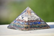 Energy Pyramid: Meditation & EMF Protection with Moonstone, Lapis & Jade - BrahmatellsStore