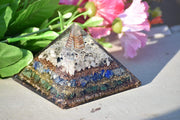 Energy Pyramid: Meditation & EMF Protection with Moonstone, Lapis & Jade - BrahmatellsStore