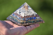 Energy Pyramid: Meditation & EMF Protection with Moonstone, Lapis & Jade - BrahmatellsStore