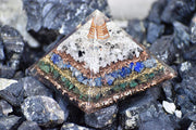 Energy Pyramid: Meditation & EMF Protection with Moonstone, Lapis & Jade - BrahmatellsStore