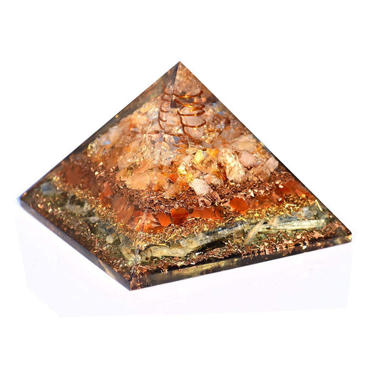 Energy Pyramid: Meditation & EMF Protection with Moonstone, Lapis & Jade - BrahmatellsStore