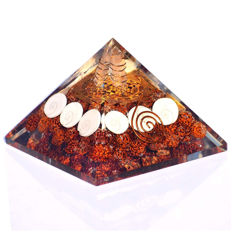 Energy Pyramid: Meditation & EMF Protection with Moonstone, Lapis & Jade - BrahmatellsStore
