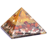 Energy Pyramid: Meditation & EMF Protection with Moonstone, Lapis & Jade - BrahmatellsStore