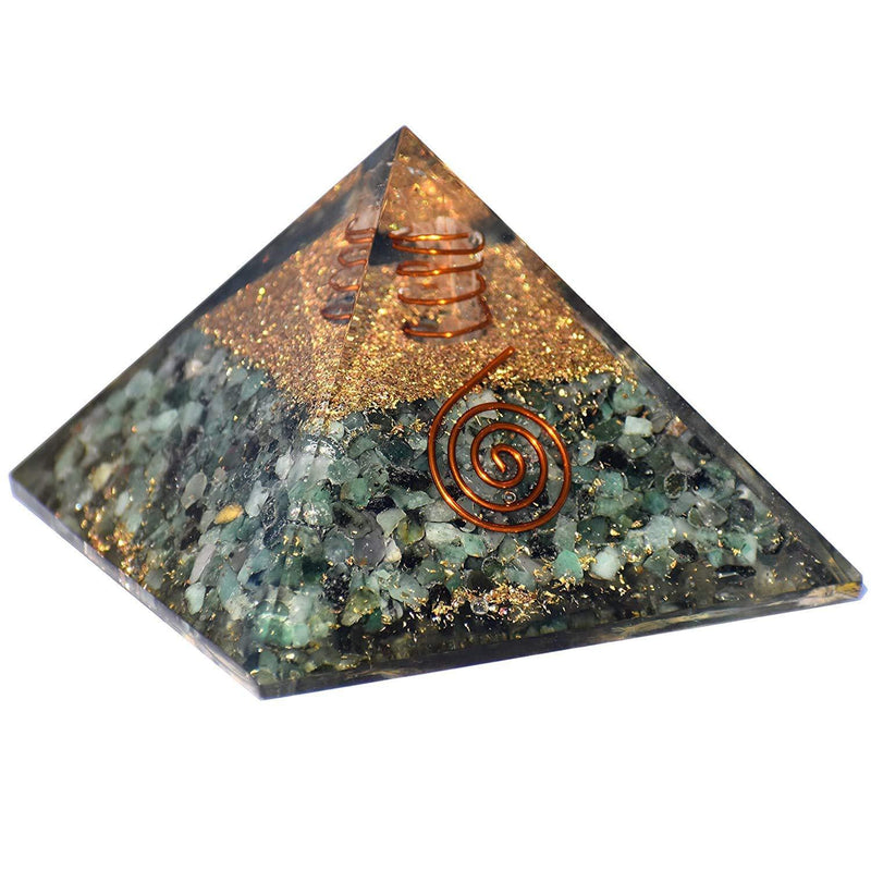 Energy Pyramid: Meditation & EMF Protection with Moonstone, Lapis & Jade - BrahmatellsStore