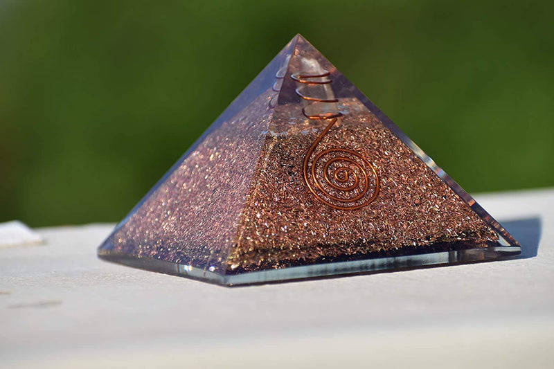 Energy Pyramid: Meditation & EMF Protection with Moonstone, Lapis & Jade - BrahmatellsStore