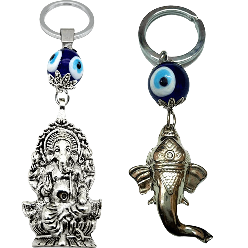 Evil Eye Ganesha Face Keyrings - BrahmatellsStore