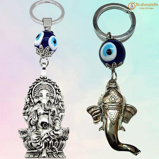 Evil Eye Ganesha Face Keyrings - BrahmatellsStore
