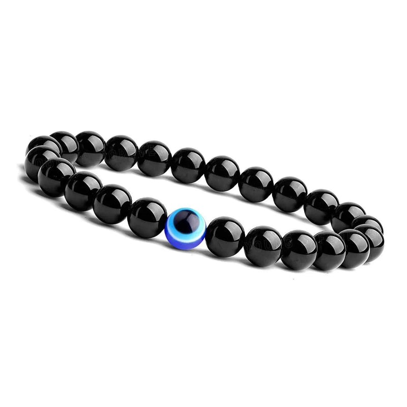Evil Eye Lava Rock & Black Onyx Bracelet | Brahmatells Astro Collection - BrahmatellsStore