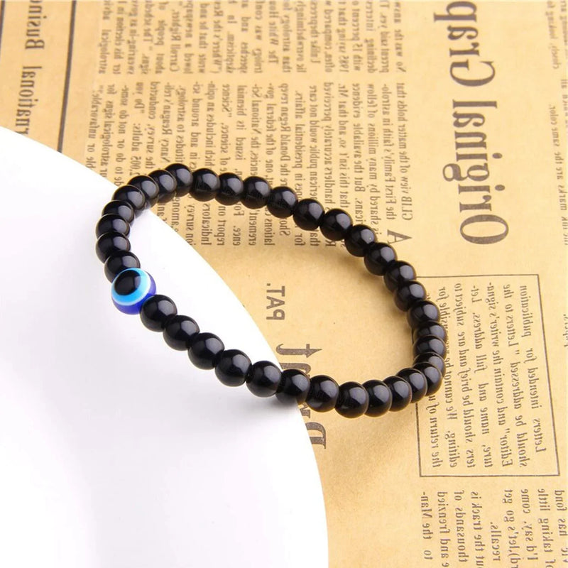 Evil Eye Lava Rock & Black Onyx Bracelet | Brahmatells Astro Collection - BrahmatellsStore