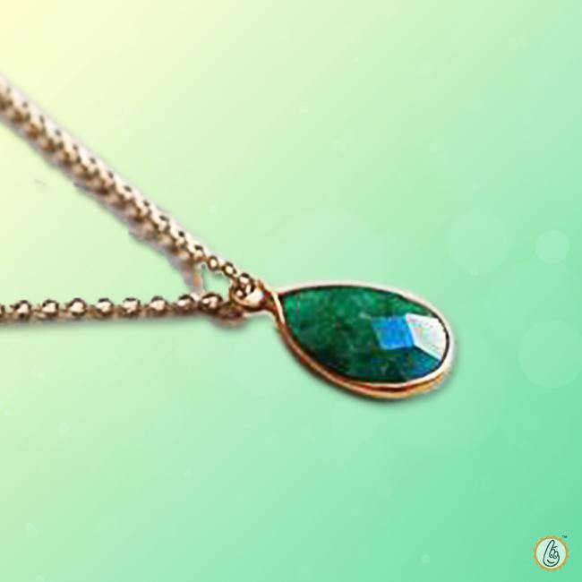 Exquisite Dark Green Emerald Pear-Drop Pendant - Panna | Brahmatells - BrahmatellsStore