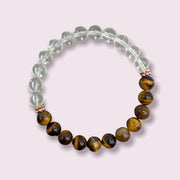 Eye of The Tiger Healing Bracelet | Clear Quartz & Tiger's Eye - BrahmatellsStore