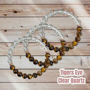 Eye of The Tiger Healing Bracelet | Clear Quartz & Tiger's Eye - BrahmatellsStore