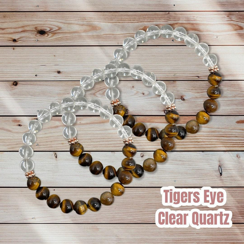 Eye of The Tiger Healing Bracelet | Clear Quartz & Tiger's Eye - BrahmatellsStore