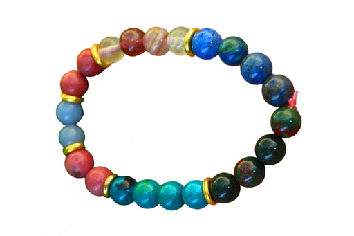 February Birthstone Bracelet - Lapis Lazuli & Ruby Zoisite Elegance - Brahmatells - BrahmatellsStore