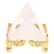 Feng Shui Crystal Pyramid on Golden Stand | Brahmatells - BrahmatellsStore