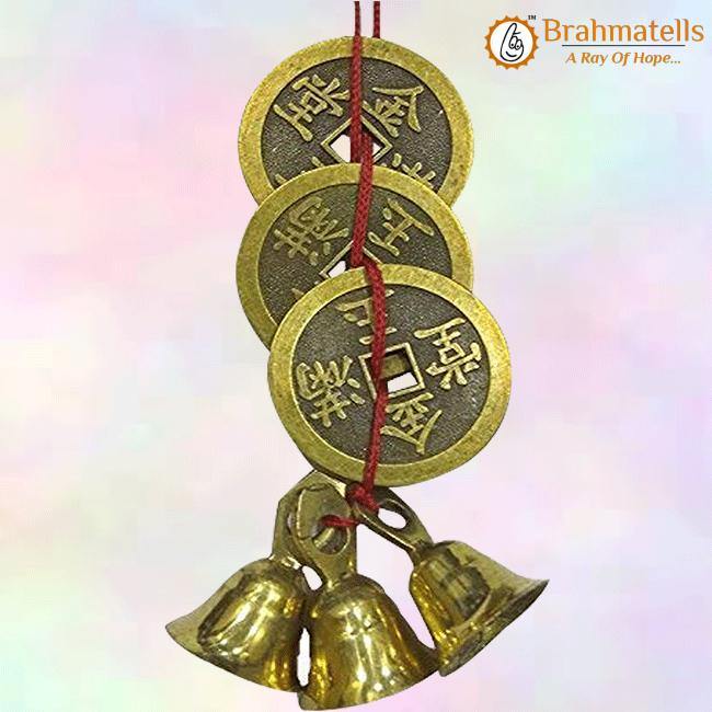 Feng Shui Vastu 3 Bell 3 Coins - BrahmatellsStore