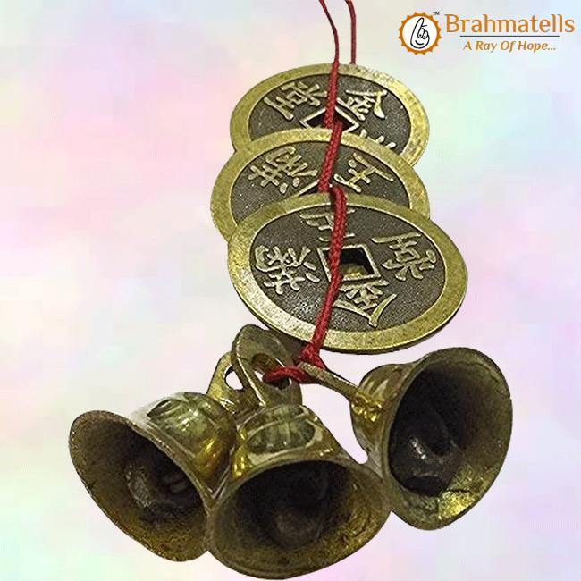 Feng Shui Vastu 3 Bell 3 Coins - BrahmatellsStore