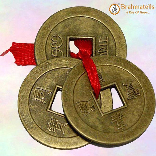 FengShui-3-Chinese-Coins- for wealth and goodluck - BrahmatellsStore