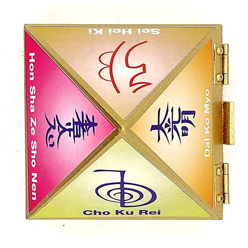 Fengshui Vastu Reiki Symbol Wooden Wish Box Cash Box Pyramid Storing Crystals - BrahmatellsStore