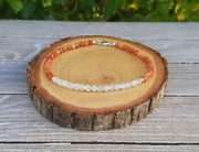 Fire Agate & Moonstone Bracelet for Vitality & Feminine Power | Brahmatells - BrahmatellsStore