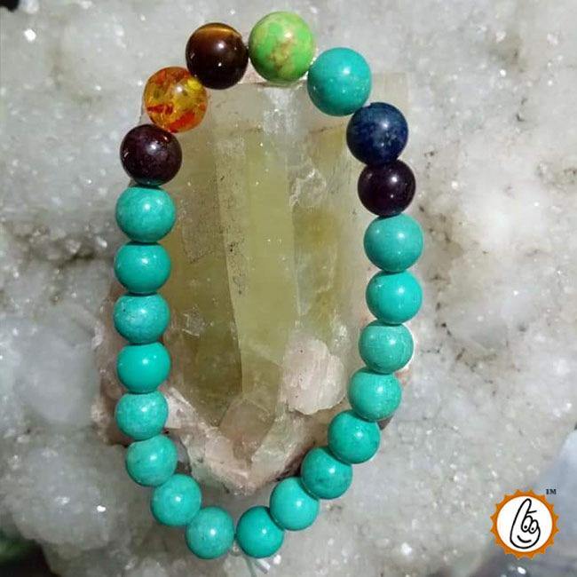 Firoza 7 Chakra Turquoise Healing Bracelet | Brahmatells - BrahmatellsStore