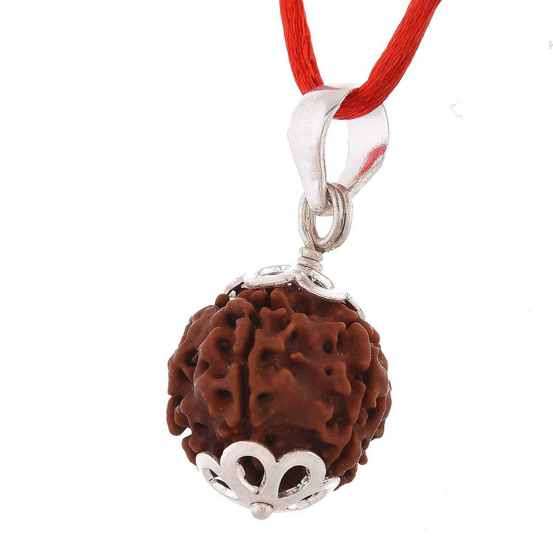 Five Mukhi Rudraksha Silver Pendant - Harness Lord Kaalagni Rudra's Energy | Brahmatells - BrahmatellsStore