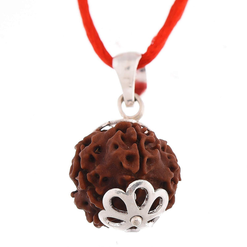 Five Mukhi Rudraksha Silver Pendant - Harness Lord Kaalagni Rudra's Energy | Brahmatells - BrahmatellsStore