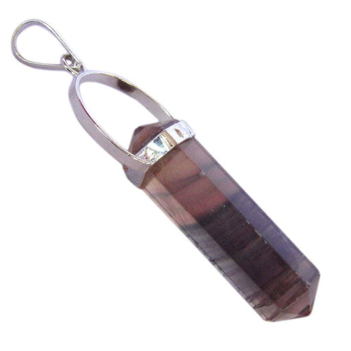 Fluorite Stone Double Point Pencil Pendant 2 Inch Without Chain . - BrahmatellsStore