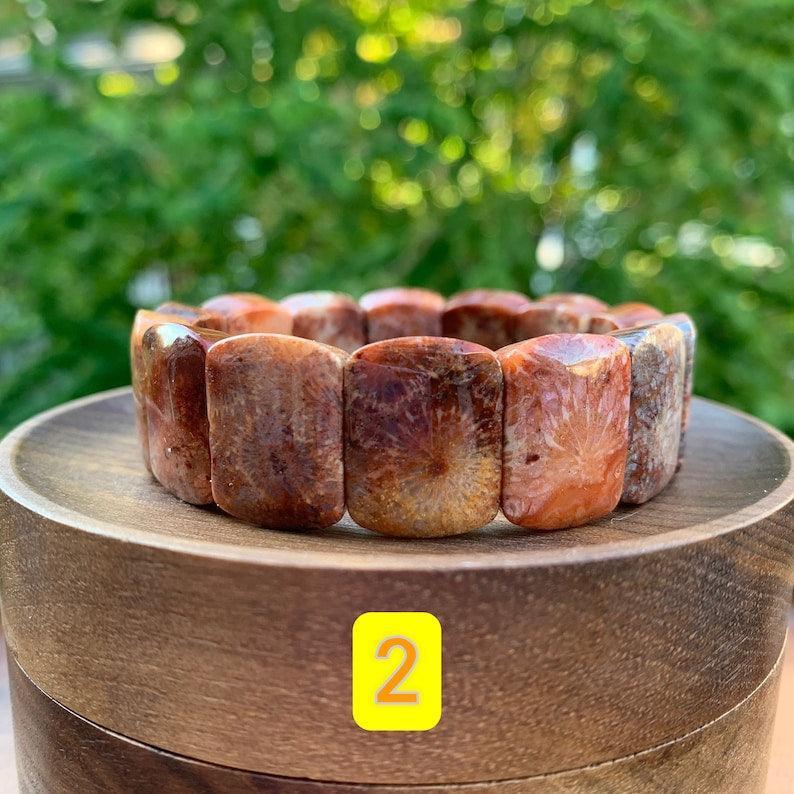 Fossil Coral Gemstone Bracelet - Handcrafted Healing Jewelry | Brahmatells - BrahmatellsStore