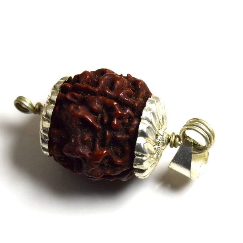 Four Mukhi Rudraksha Bead Silver Pendant - Wisdom of Brahma | Brahmatells - BrahmatellsStore