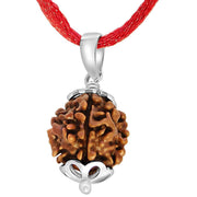 Four Mukhi Rudraksha Silver Pendant - Divine Wisdom of Brahma | Brahmatells - BrahmatellsStore